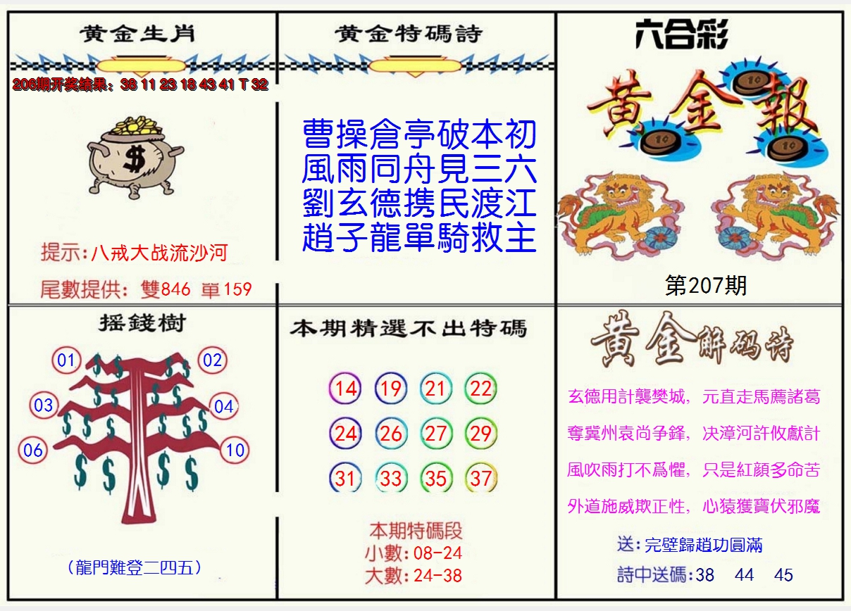 新澳彩207期:黄金报