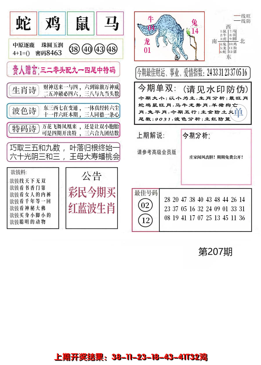 新澳彩207期:凤凰闲情A