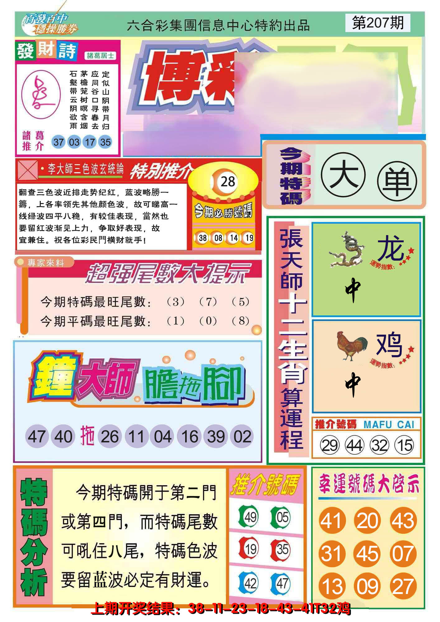 新澳彩207期:博彩快迅