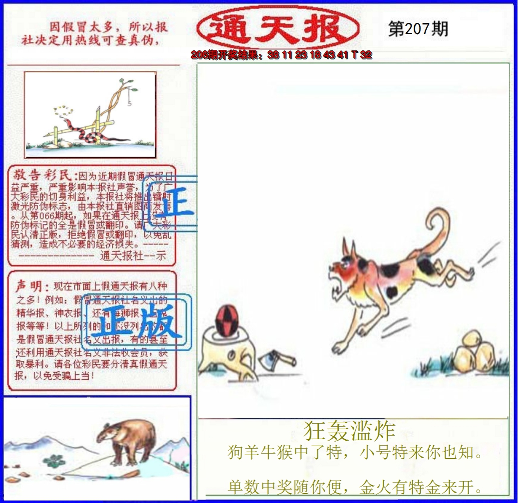 新澳彩207期:正版通天报