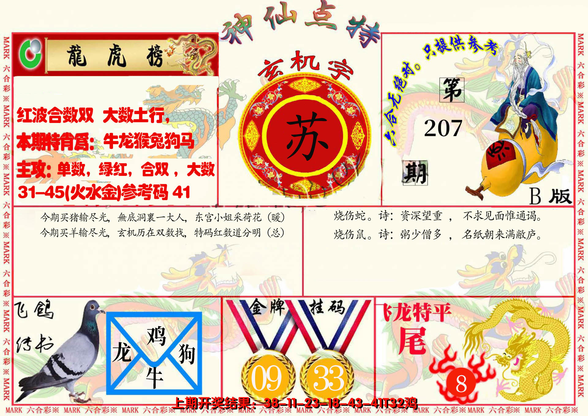 新澳彩207期:神仙点特B(精)