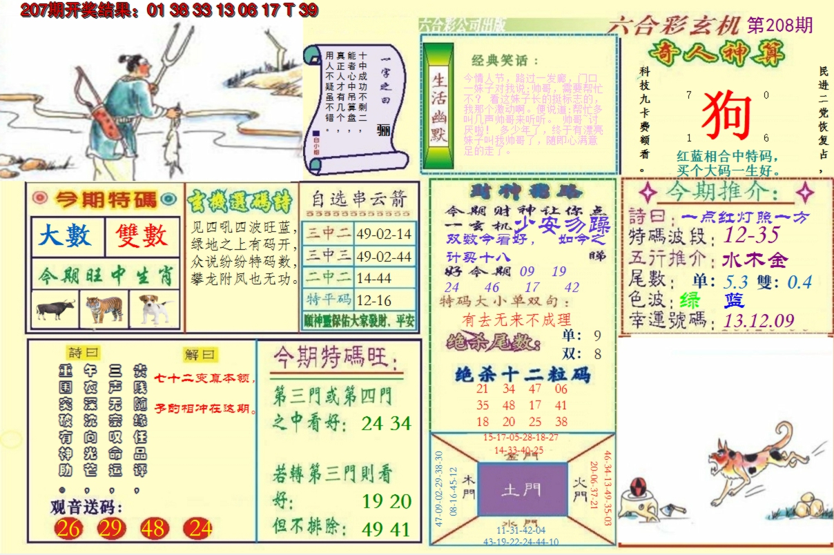 新澳彩208期:澳门六合玄机