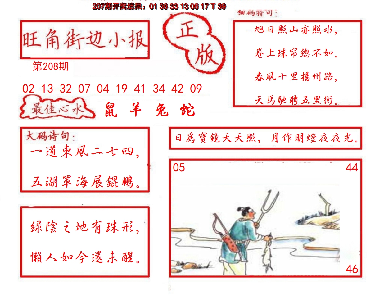 新澳彩208期:旺角街边小报