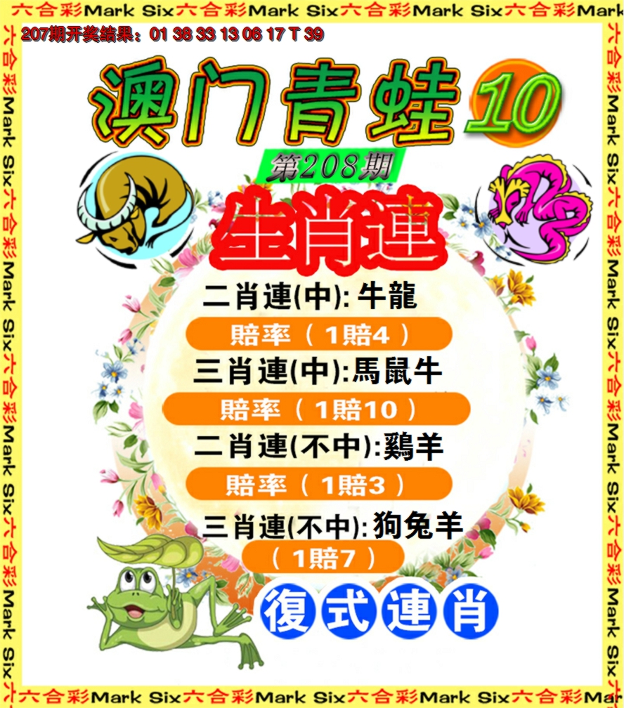 新澳彩208期:青蛙系列10