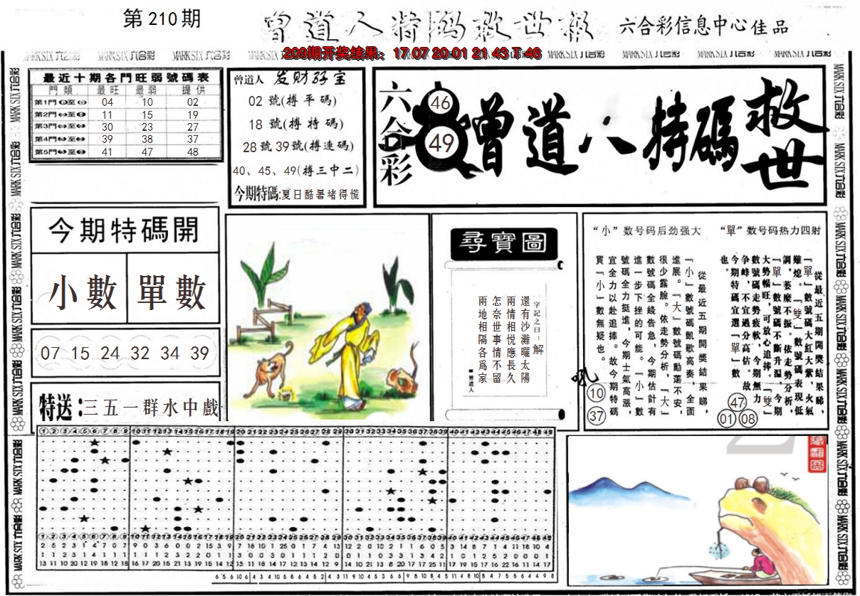 新澳彩210期:曾道人特码救世A