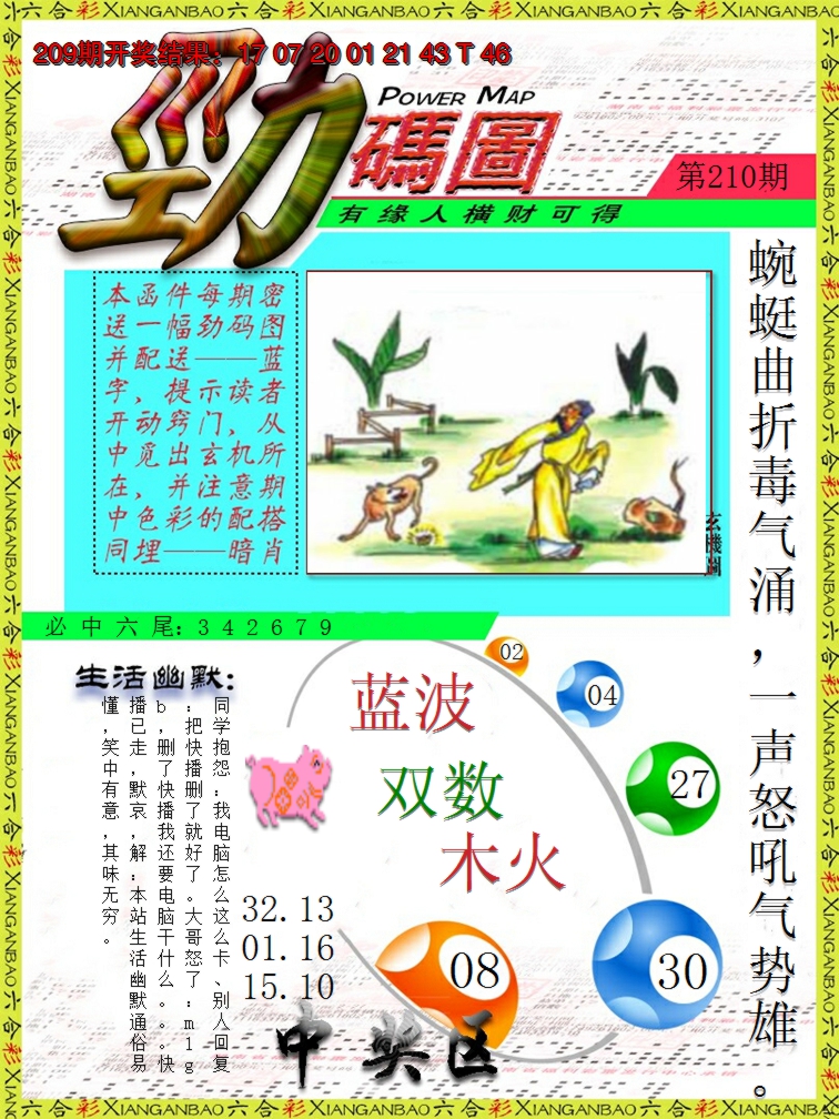 新澳彩210期:劲码图