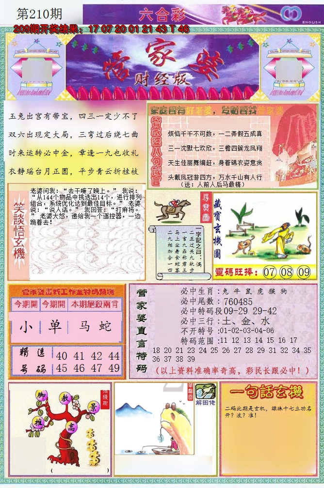 新澳彩210期:管家婆财经版