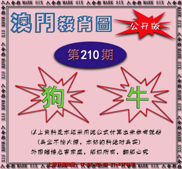 新澳彩210期:赛马会杀肖图