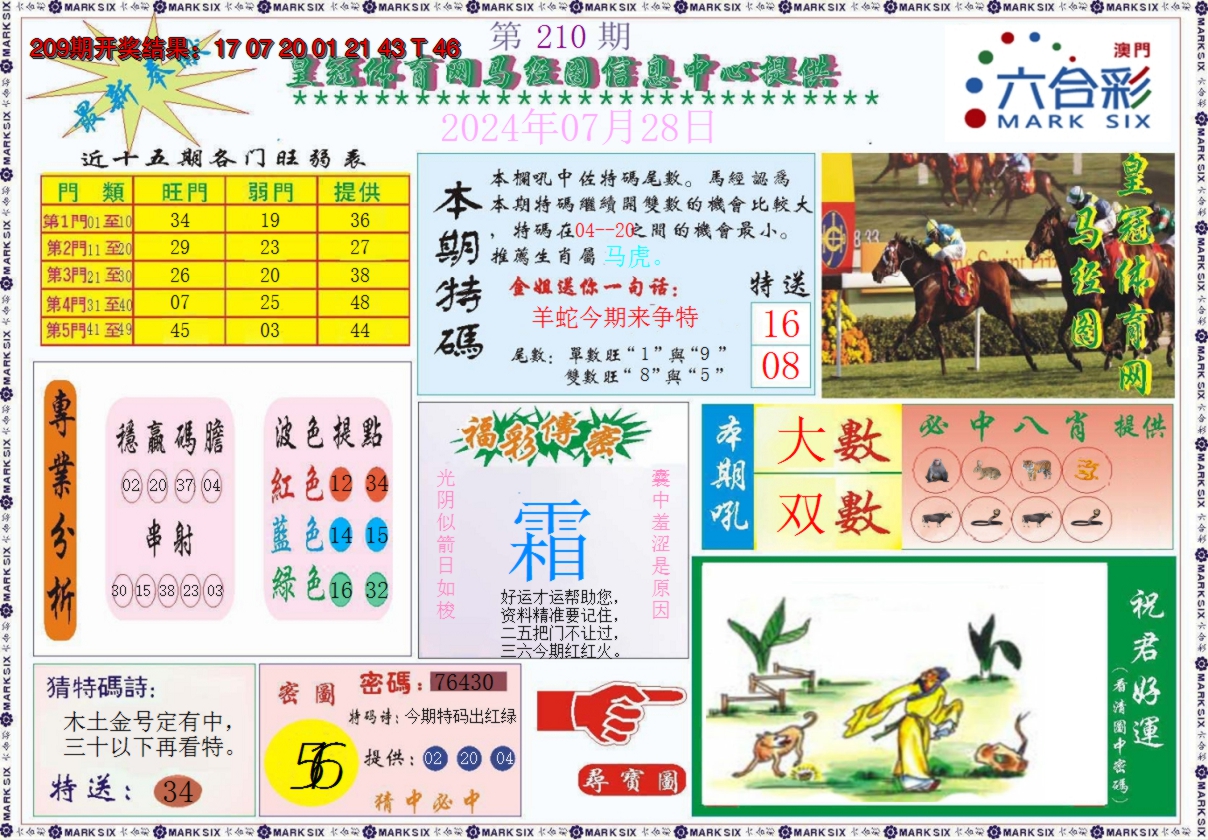 新澳彩210期:体育网马经图