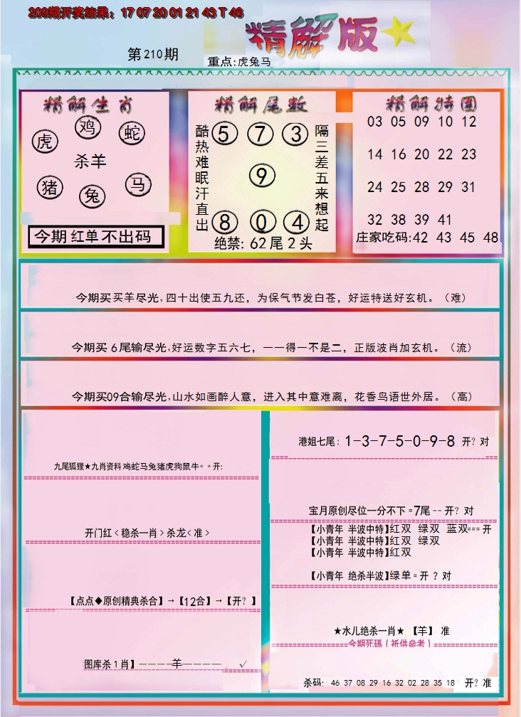 新澳彩210期:精解版