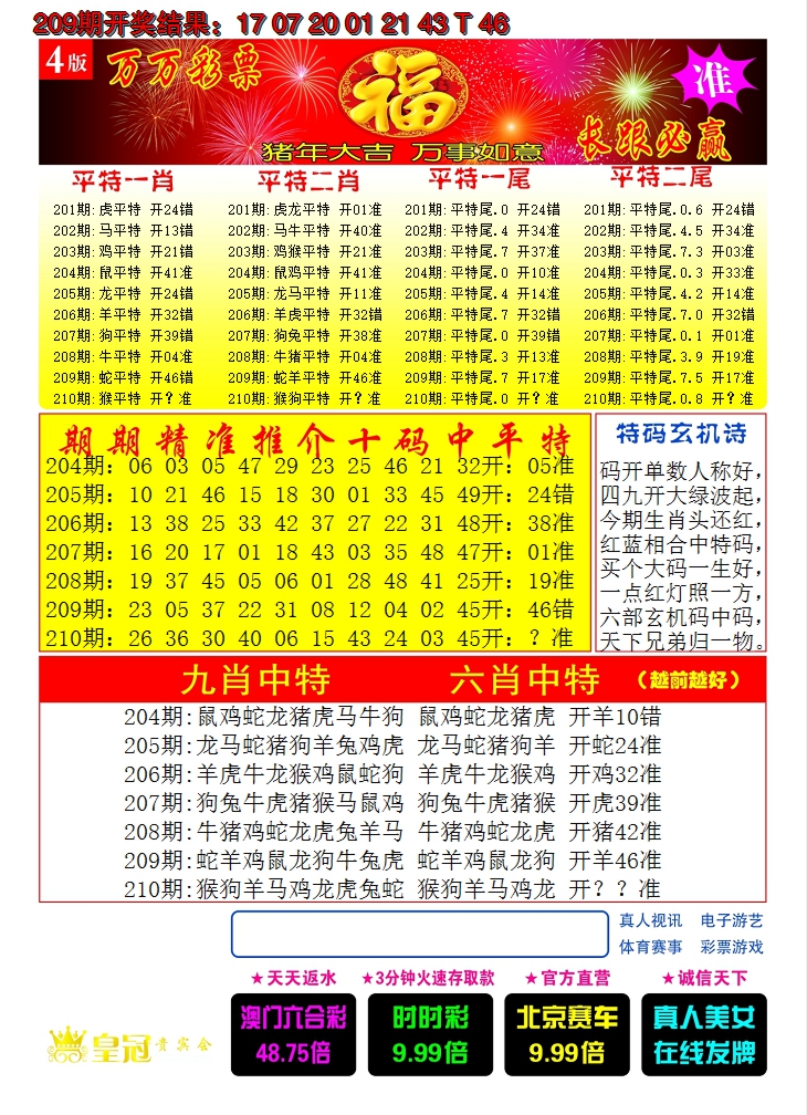 新澳彩210期:澳门开门红C